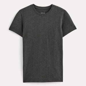 EVERLANE Slim Crew Neck in Essential Cotton in Heathered Soot, Size L